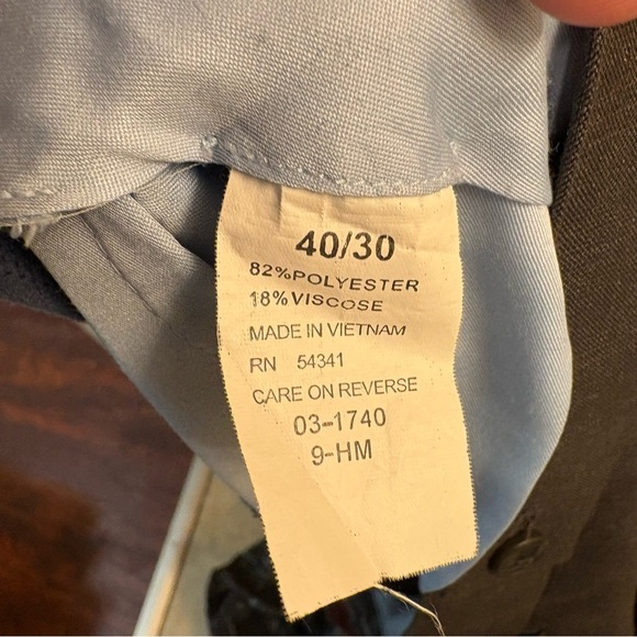 Louis Raphael Rosso 38x30 Mens Slate Pleated Front Dress Pants Expandable Waist - Picture 7 of 8